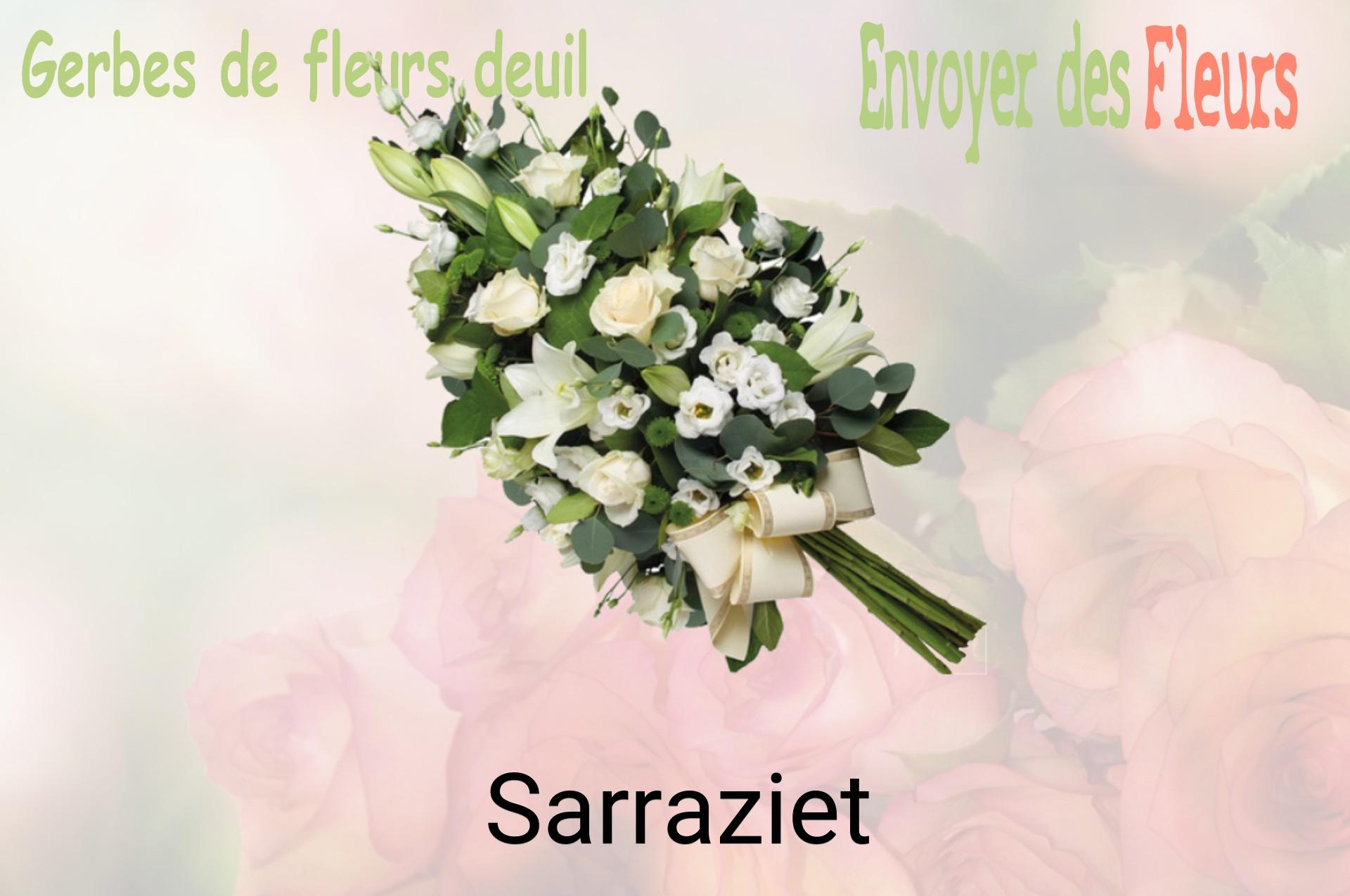 Gerbe de fleurs de deuil livrée à Sarraziet